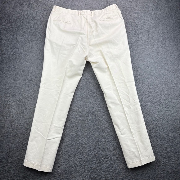 Nardelli Italy Mens 52 6R‎ Beige Cotton Linen Blend Pleated Trousers Pants - Picture 8 of 9